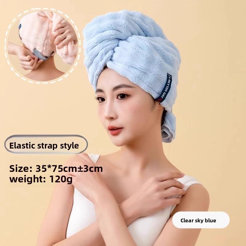 Hair Drying Cap for Bathing with Waterproof Function. Super Fast Drying. Thick and Large Size. Made of Coral Fleece. Cute Design.