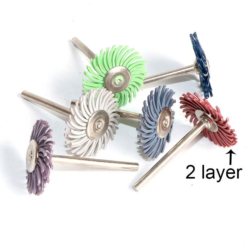 10pc 1Inch Radial Bristle Disc Kit Abrasive Brush 1/8" 3mm Shank two layer Detail Polishing Wheel for Rotary Tool Accessories