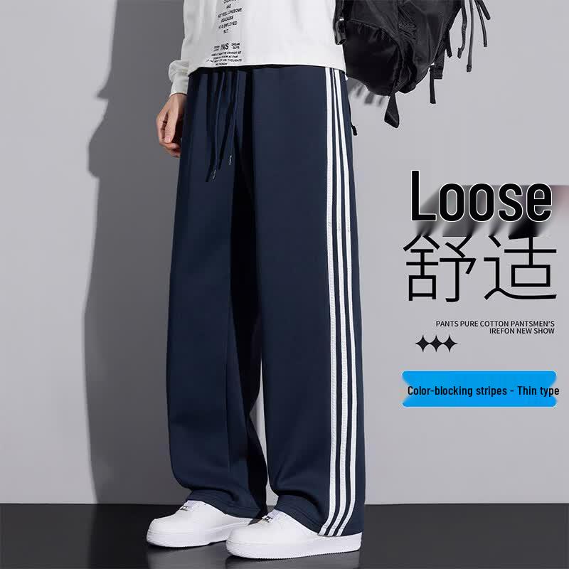 VUUG Men s Lightweight Side-Stripe Straight-Leg Casual Pants 3XL королевский синий