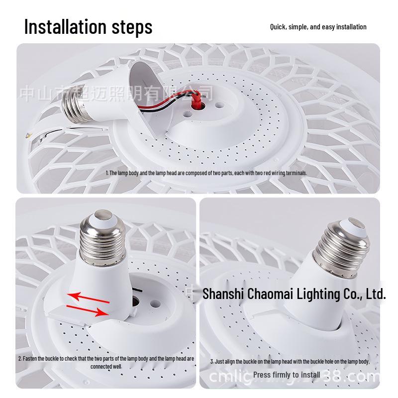 E27 Screw-in Crystal Seven-Blade Indoor LED Fan Light with Stepless Dimming and Remote Control