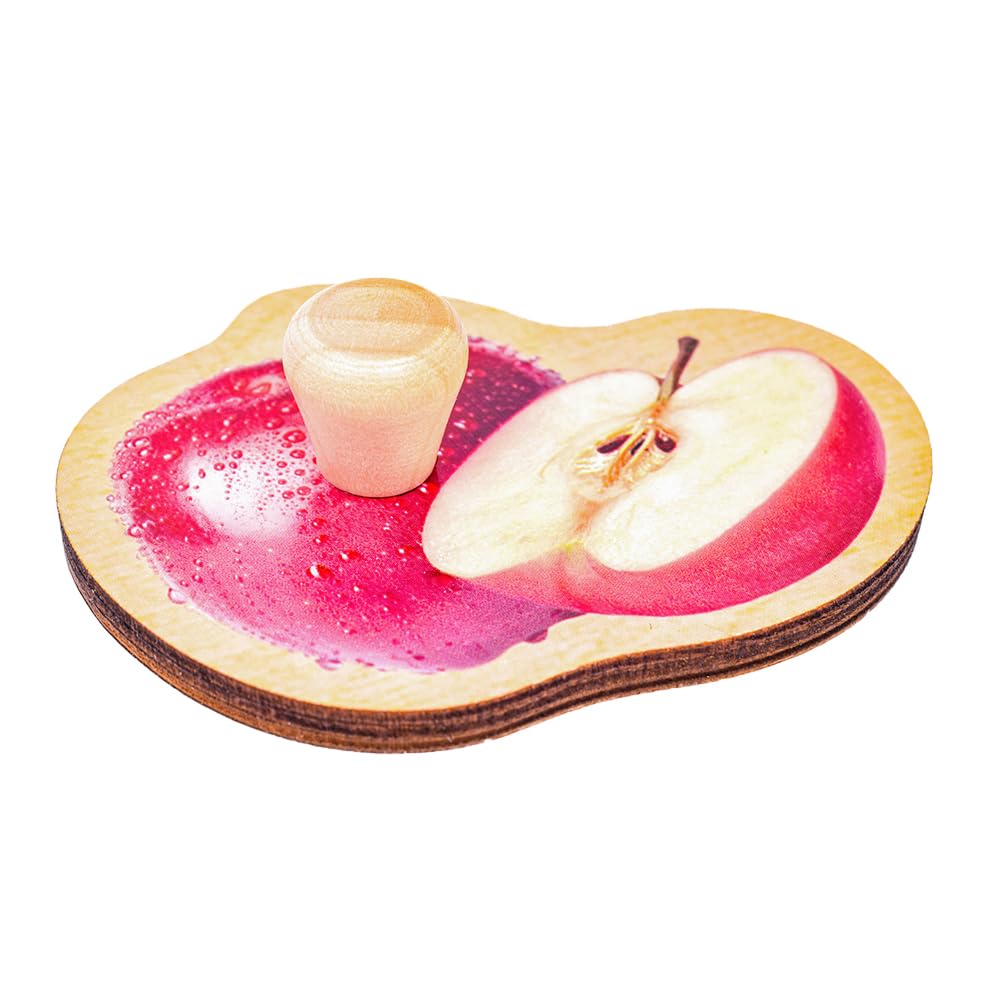 Classic World Fruit Peg Puzzle, Shape-Matching Puzzle, Wooden Pick-Up Puzzle, Fruit Design for Girls and Boys, Ages 1 and 2, Baby Gift, Birthday