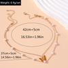 2pcs/set Cute Butterfly Pendant Necklace for Women Girls Pearl Beaded Choker Necklace Girls Party Holiday Jewelry Gifts