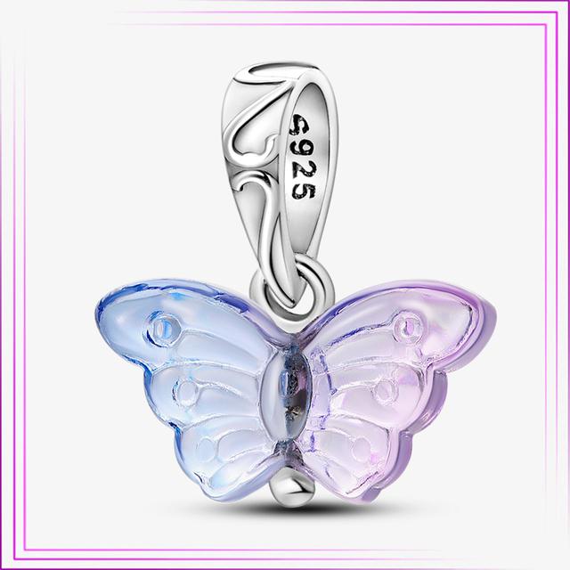 925 Sterling Sølv Hjerte Blomst Luftballong Flamingo Rosa Sjarm Plata De Ley Bil Katt Perle DIY For Originalt Armbånd Smykker