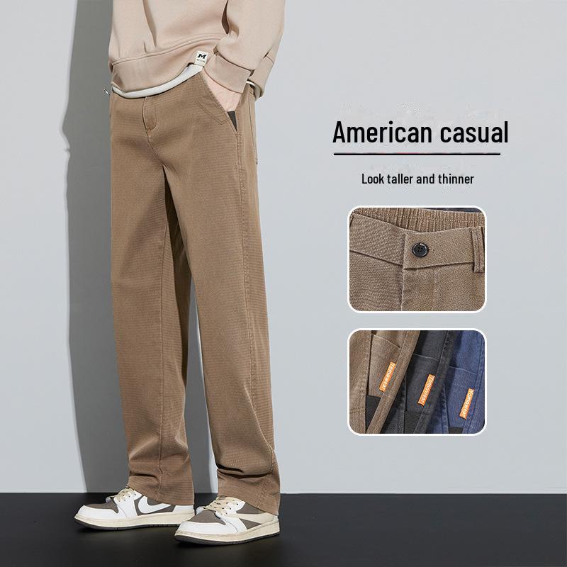 

Men s Slim Fit Elastic Wide-Leg Trousers: Youthful Autumn/Winter Casuals 38