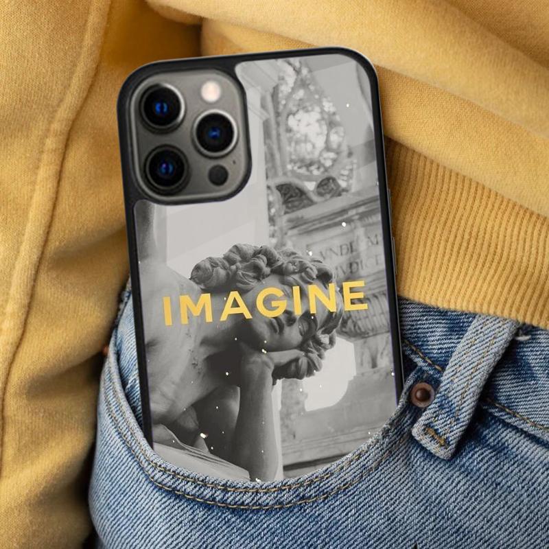 Vintage Funny Statue Soft Phone Case for iPhone 17 Air 16e Pro Max 15 Pro 13 14 Plus 11 12 MagSafe Magnetic Coque
