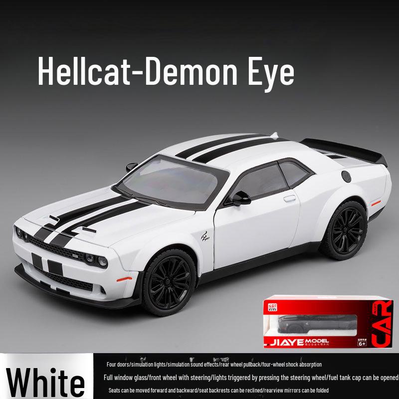 Jiaye 1:22 Dodge Hellcat Demon Eye Alloy Car Model with Sound, Light, and Pull-Back Four-Wheel Shock Absorbers