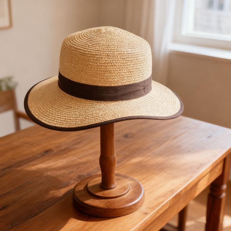 Natural Wood Iron Detachable Hat Holder Organizer For Caps Wigs Secure Stable Display Stand Salon Home Use