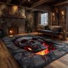 Stone Hole Skull Print Carpet Terror Skull 2D Printed Door Mat Living Room Bedroom Home Decor Carpet