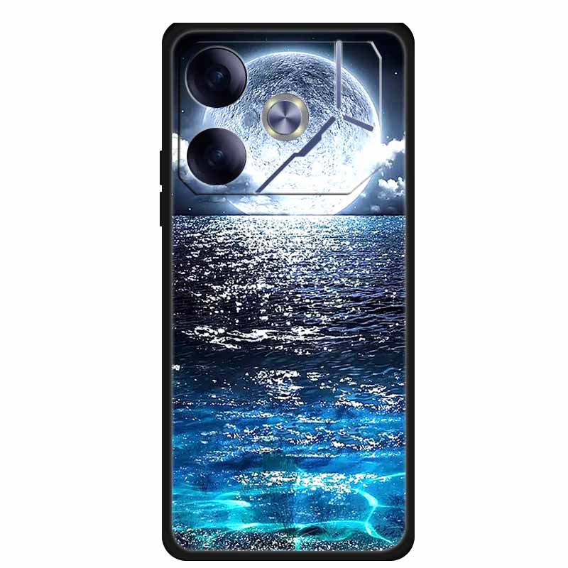For Tecno Pova 6 Phone Case 6.78" Animal Black Silicone Soft Back Cover Cases For Tecno Pova 6 Case Pova6 Coque Funda Shockproof