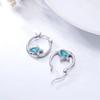 Xiaomi Huitan Turtle Lady Hoop Earrings with Shiny Blue CZ Silver Color Accessories for Party Engagement Versatile Daily Trendy Jewelry