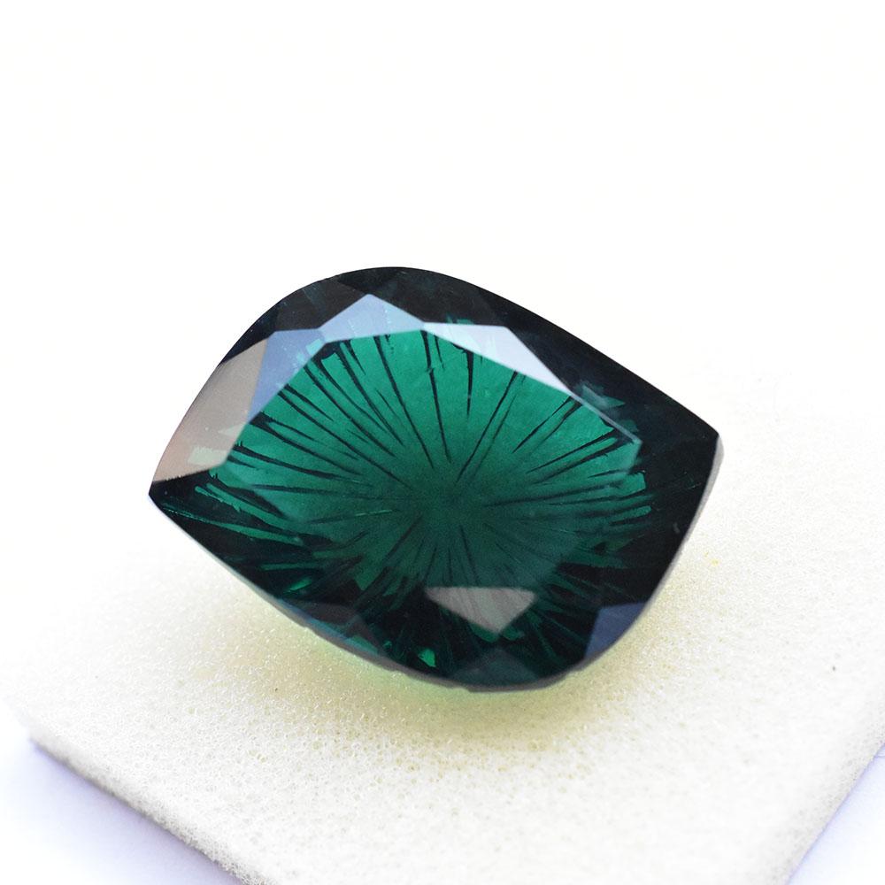 Lab-Created Green Emerald Loose Gemstone 29x22mm Fancy Shape for Jewelry Making and Gem Collections