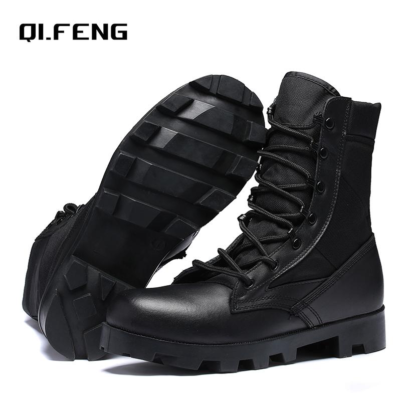 Popular High Top Combat Boots Desert Boots Outdoor Hiking Work Boots Spring and Autumn Anti Slip and Wear-Resistant Footwear