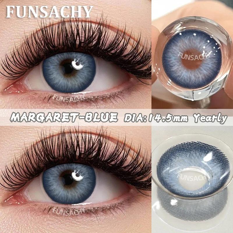 FUNSACHY 1Pair Color Contact Blue Green Grey Natural Eye Contacts Beauty Pupilentes Contacts Lens Use for 1 Year Women Cosmetic
