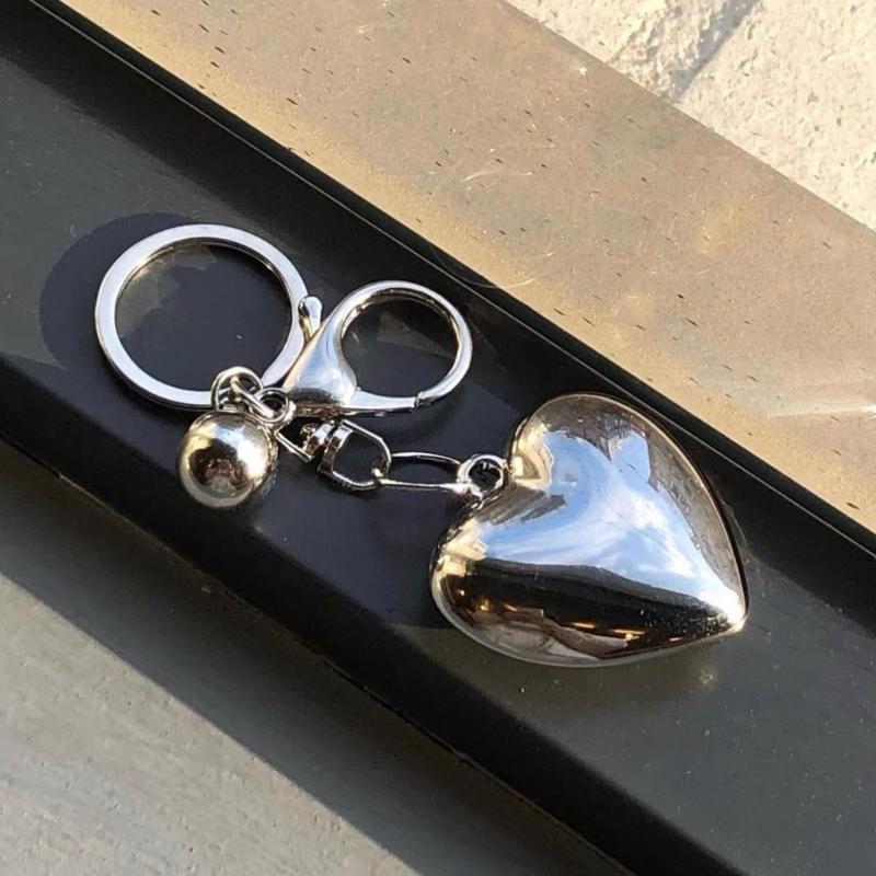 Harajuku Heart Keychain Creative Little Ball Key Rings Car Keys Holder Keyring