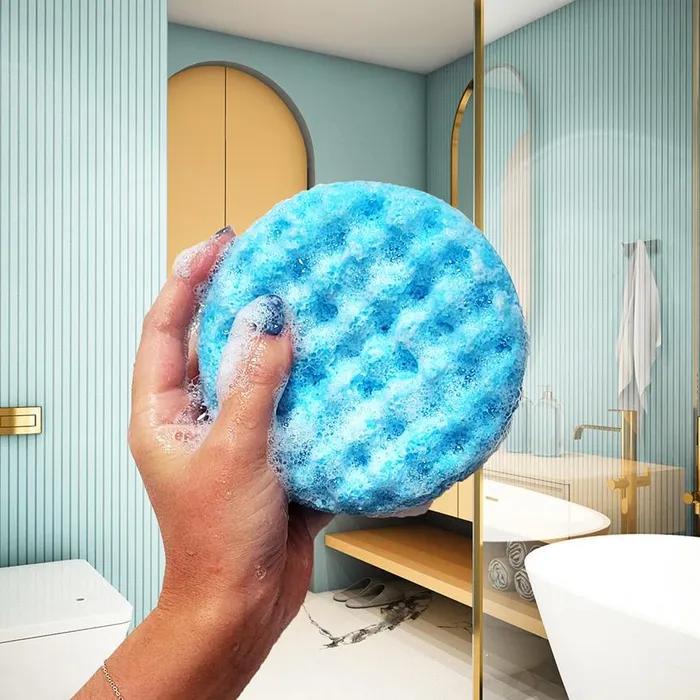 Rich Triple Butter, Exfoliating Moisturizing Cleansing Body Wash with 3 Natural butters_Body Buffer Shower Sponge Collection