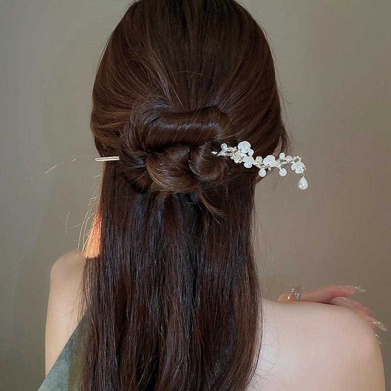 Women's Hair Needle Romantic Chinese Style Hair Accessory Alloy Jewelry Suitable for Daily Wear Gifts Girls Fashion Hairpin