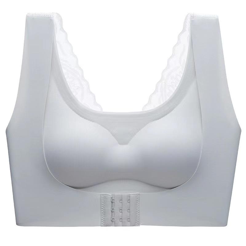 

Жіноча білизна з латексної білизни з мереживом Beauty Back Ice Silk Жіночий корекційний бюстгальтер на гудзиках спереду Спортивна білизна великих розмірів XL