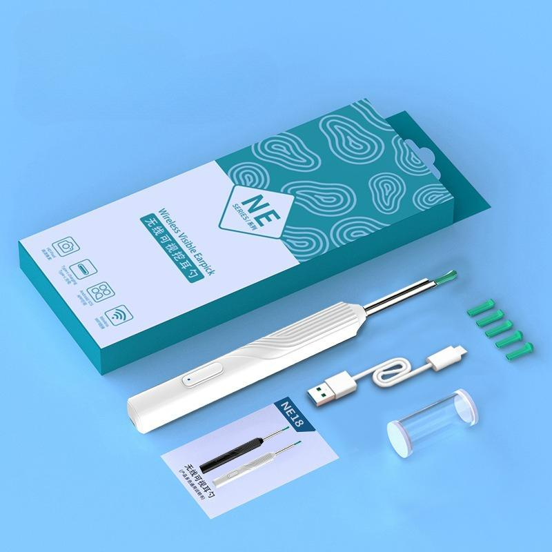 Wireless WiFi Earpick Otoscope Camera Borescope with Luminous Ear Wax Cleaning Tooth Oral Inspection Health Care Ear Cleaner