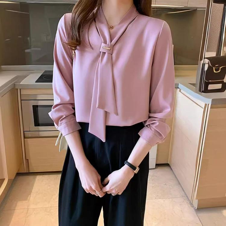 White Chiffon Shirt Women Spring New Fashionable Age Reducing Temperament Design Niche Long Sleeve