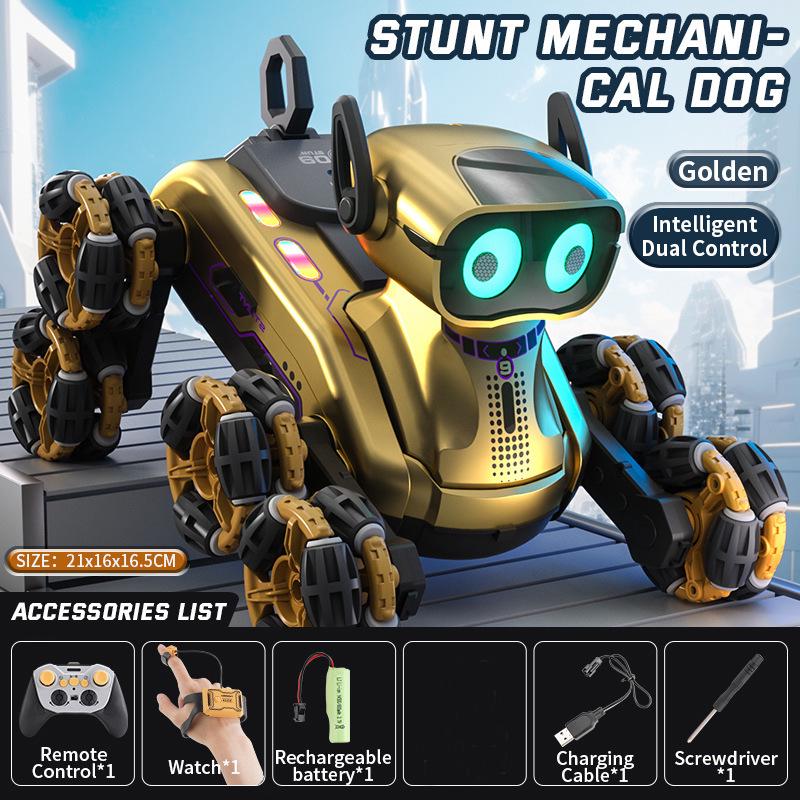 Kids' Remote Control Robot Dog Toy: Intelligent Electric Stunt Car with Eight Wheels