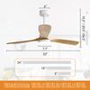 Sofucor Ceiling Fan with Light 132cm - 6 Speeds - Remote Control - 3 Wooden Blades - Reversible DC Motor