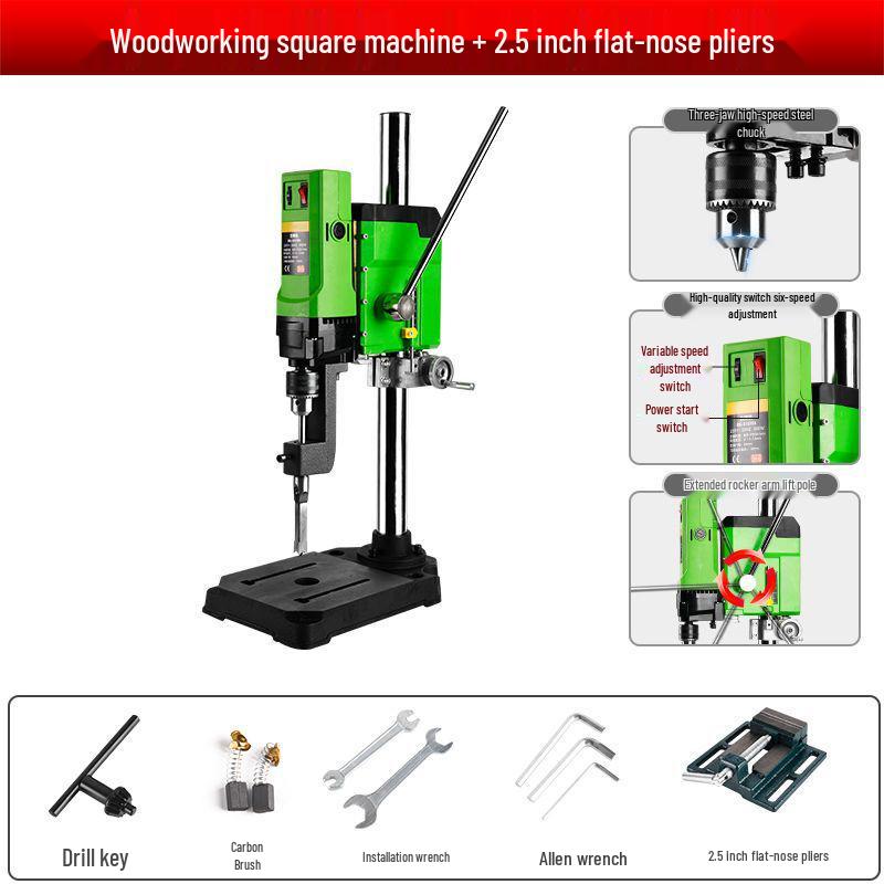 Woodworking Mortiser & Tenon Machine with Square Hole Drill Bit for Solid Wood