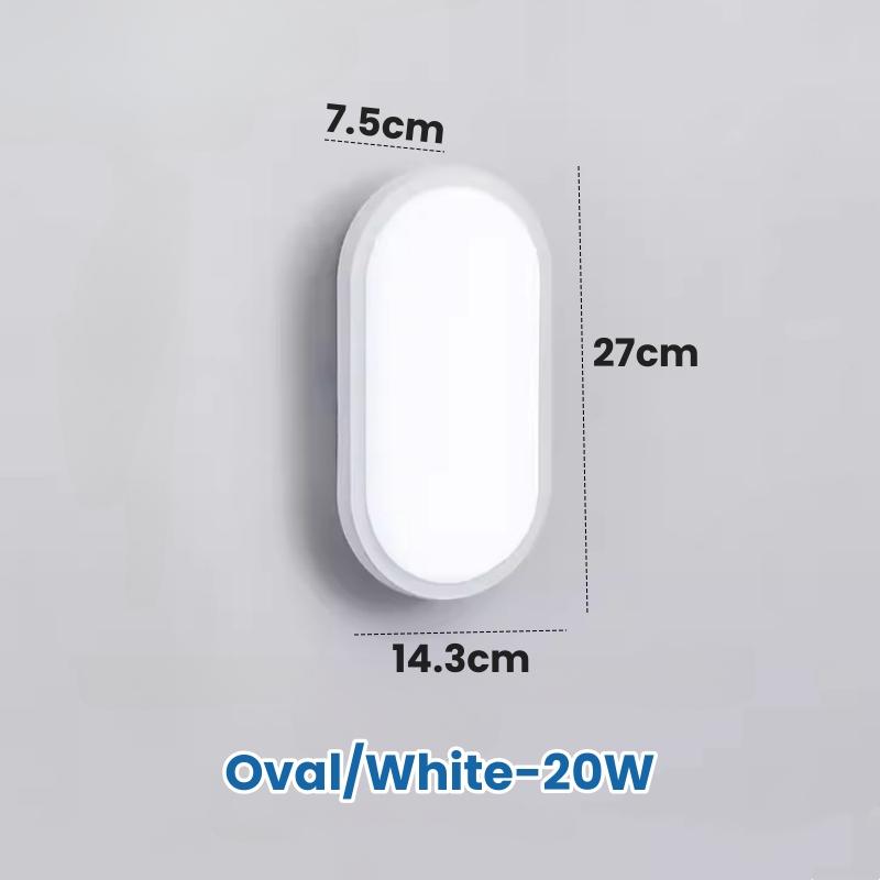 Oval/Square Moistureproof LED Wall Lamp 15W/20W Surface Mounted Bathroom Sconce Waterproof Balcony Garden Outdoor Ceiling Lights