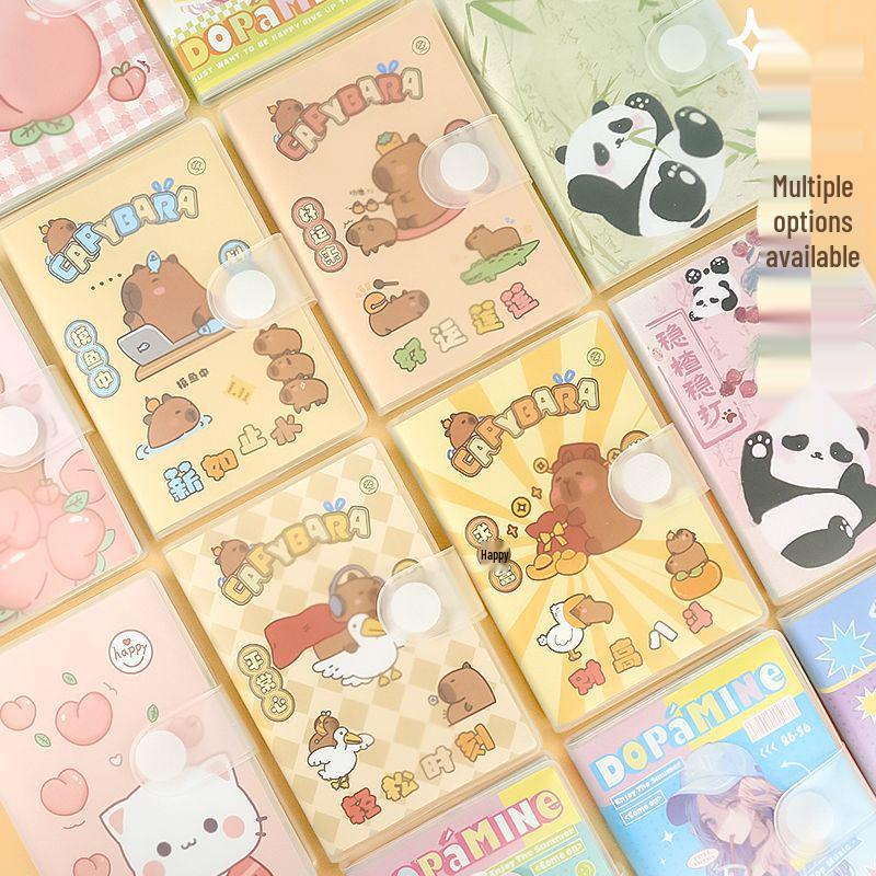 A7 PVC Cover Mini Cute Accounting Book with Sticky Notes and Portable Pocket Notebook
