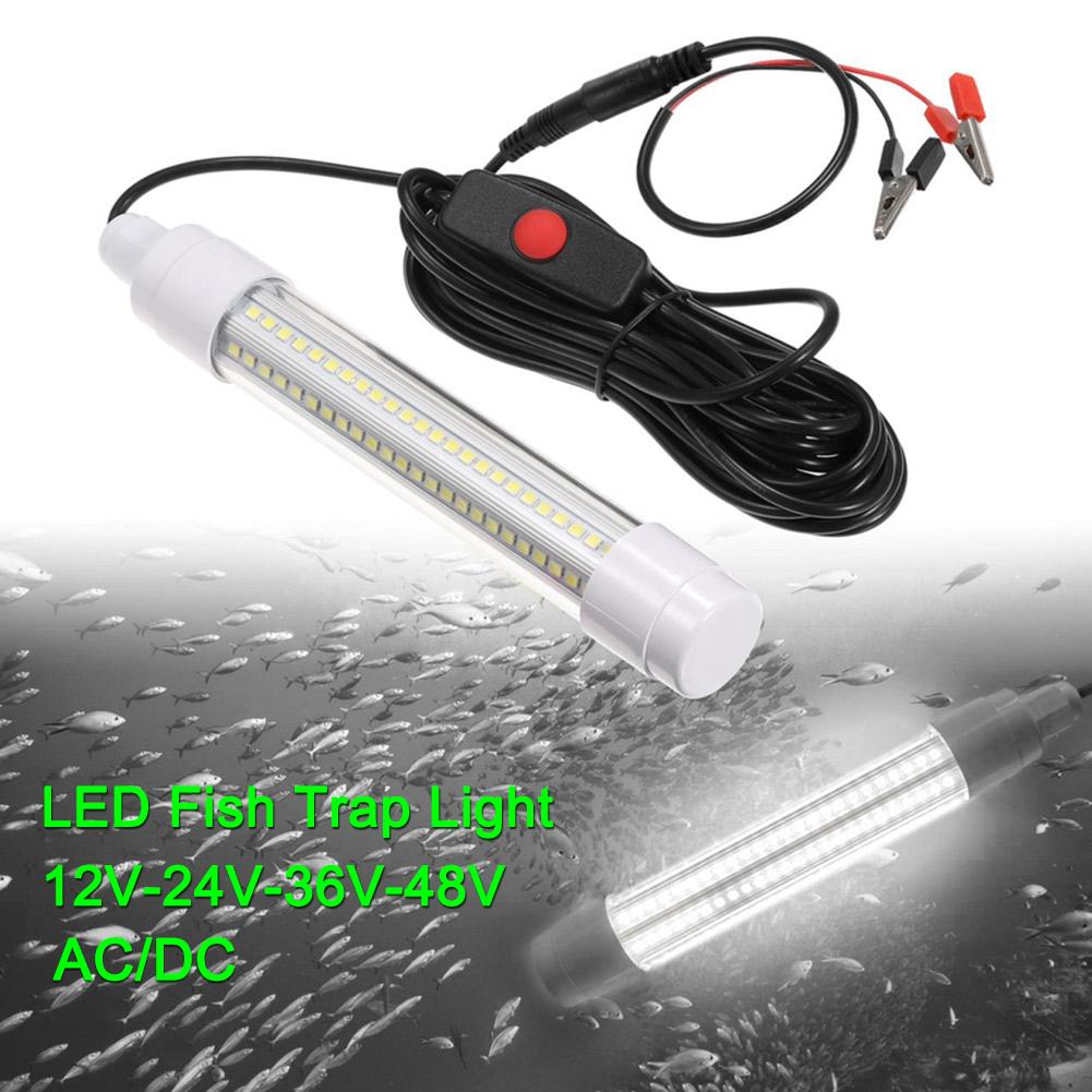 13W LED Fishing Lights DC 12-24V AC 36V-48V Fishing Finder Light Submersible Boat Night Lishing Lamps Attract Squid Krill Light