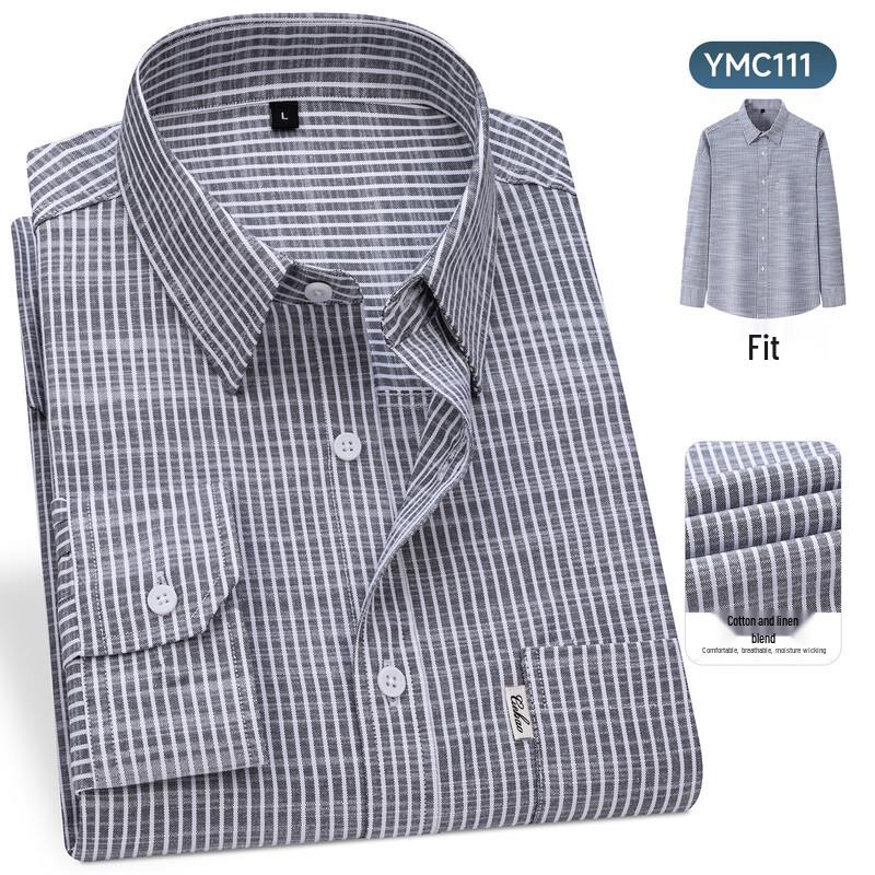 Firstview Men's Old Money Style Striped Business Casual Long Sleeve Shirt