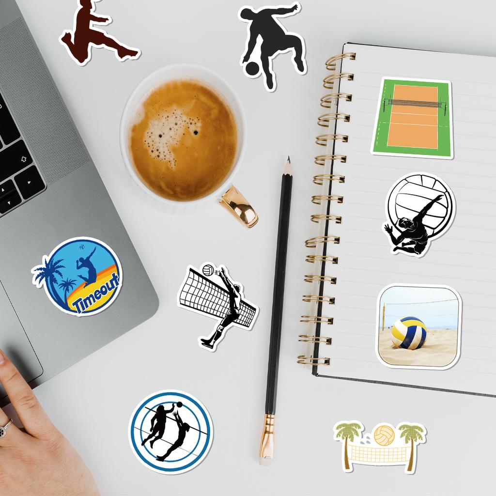 50 Sports Volleyball Graffiti Stickers Mobile Phone Computer Waterproof Decorative Stickers Creative Volleyball Stationery Stickers