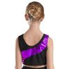Girls Gymnastics Dance Set Long Sleeve Metallic Patchwork Leotard Crop Top and Rhinestone Waistband Shorts
