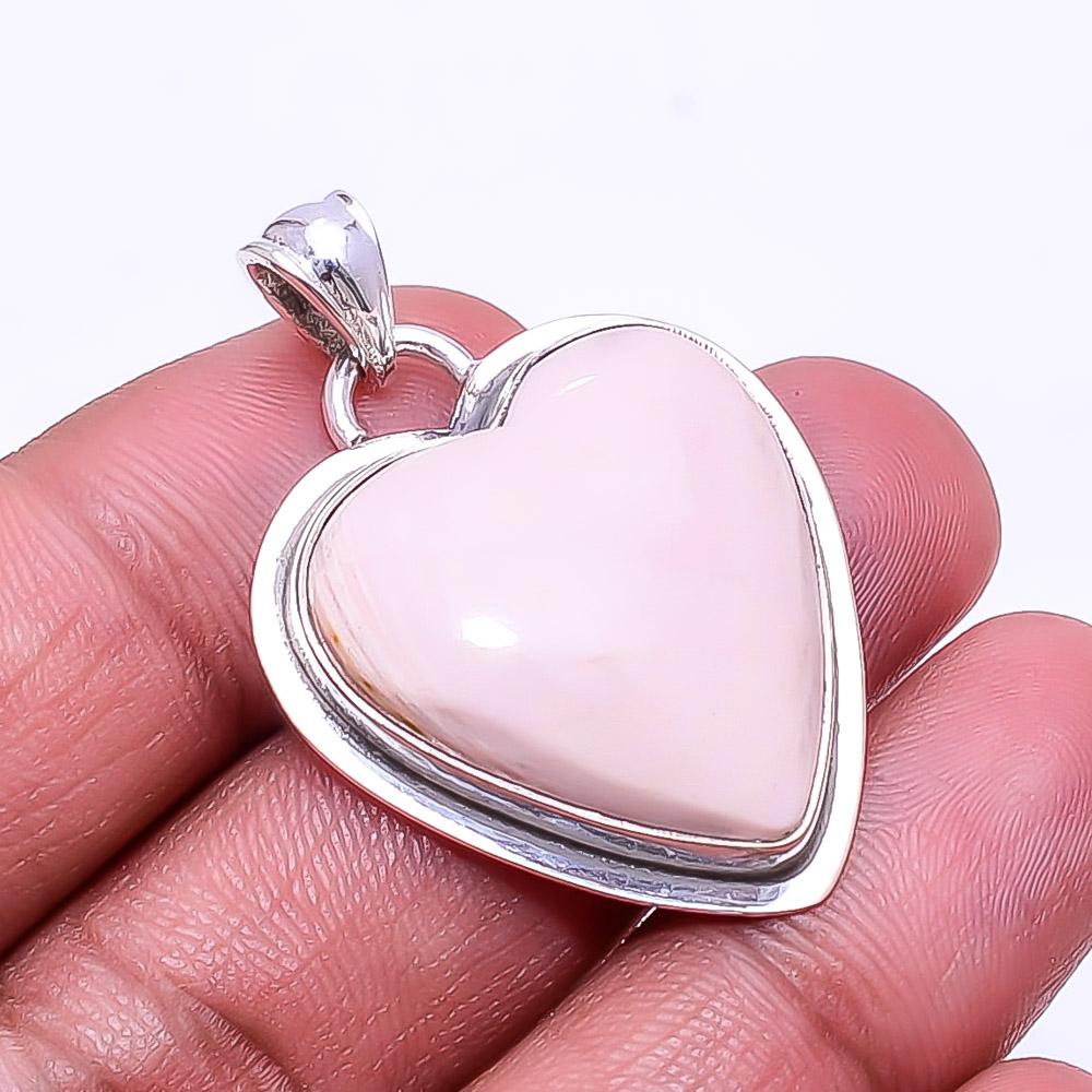 

Heart -Pink Opal -Australia 925 Sterling Silver Pendant 1.56 P6