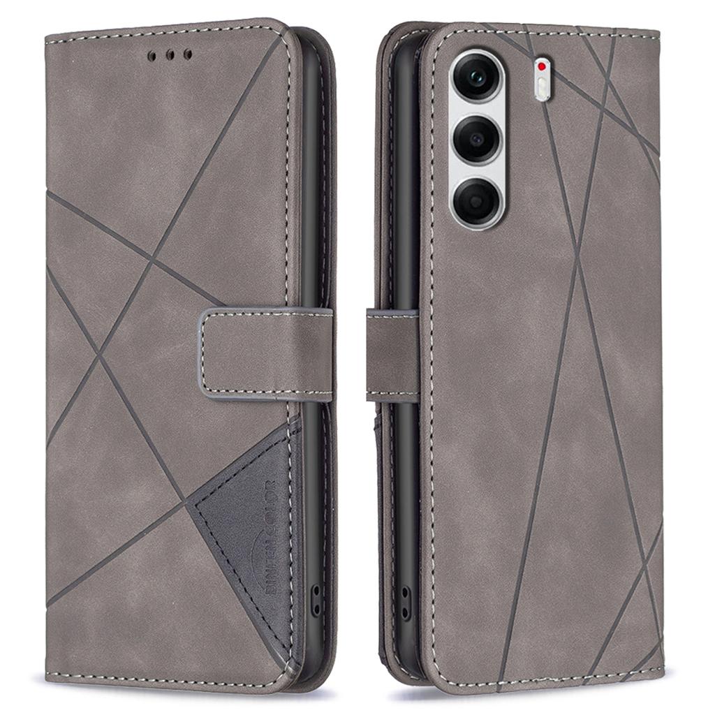 BINFEN COLOR For TECNO Camon 40 Pro 4G Phone Case Wallet Stand Geometry Imprinted Leather Cover