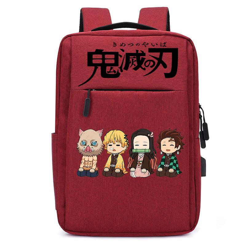 Japan Cartoon Comics Demon Slayer USB Charging Backpack Large Capacity Student Casual Backpack 0004