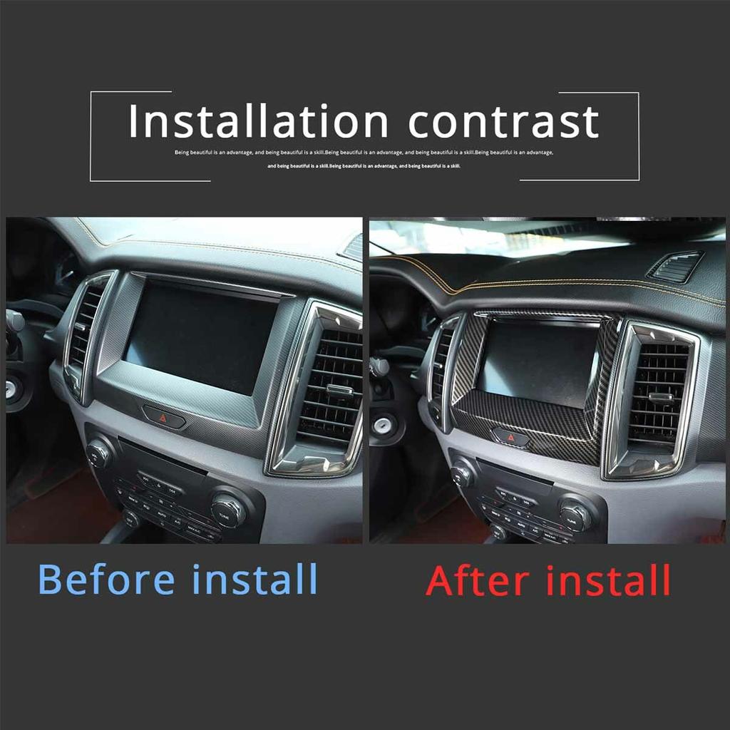 Dashboard GPS Navigation Cover Frame Decor Trim For Ford ranger Everest 17-20