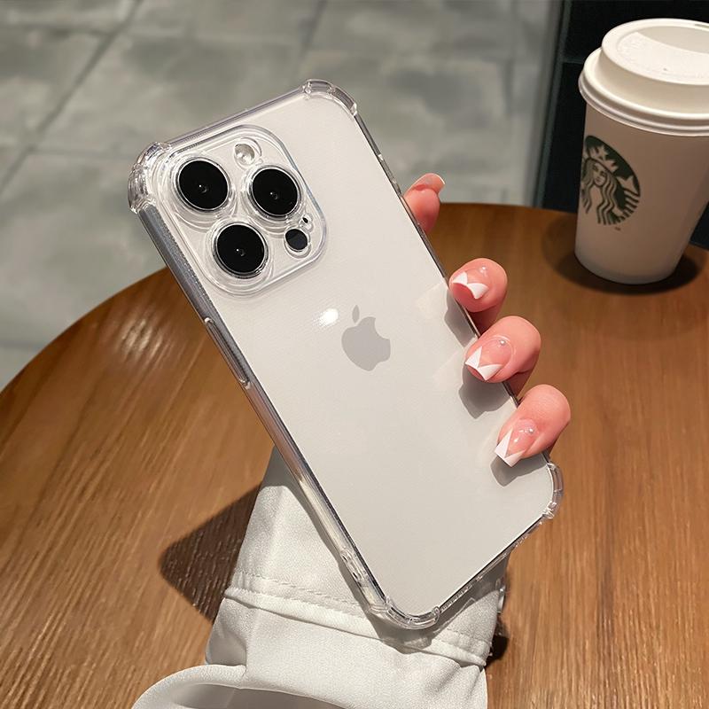 Luxuriöse stoßfeste transparente Handyhülle für iPhone 11 12 13 14 15 Pro Max 7 8 Plus XS X XR Mini Weiche Klare Bumper-Abdeckung