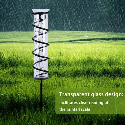 Outdoor Rain Gauge with Metal Stake Large Capacity Garden Lawn Yard Fence Patio Farm Water Rain Meter Tube with Mounting Rack