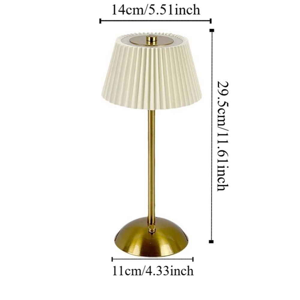 Touch Control Small Pleated Table Lamp Stepless Dimmable LED Bedside Lamp  Home Office