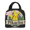 Custom P-Pikachus Portable Lunch Boxes Women Men Multifunction Cartoon Thermal Cooler Food Insulated Lunch Bag School Student
