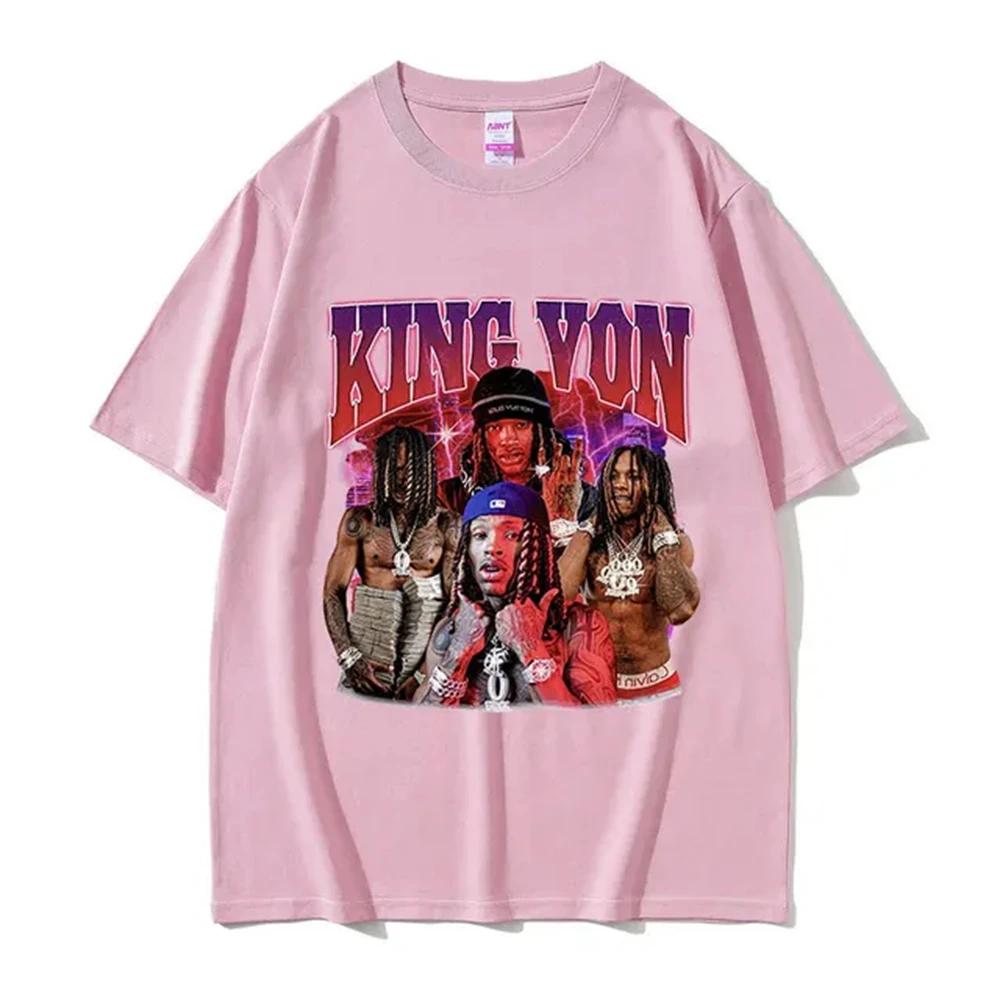 Rapper K-King Von Graphic T Shirt Men's Hip Hop Gothic Fashion Short Sleeve T-shirts Oversized T-shirt Streetwear 80312