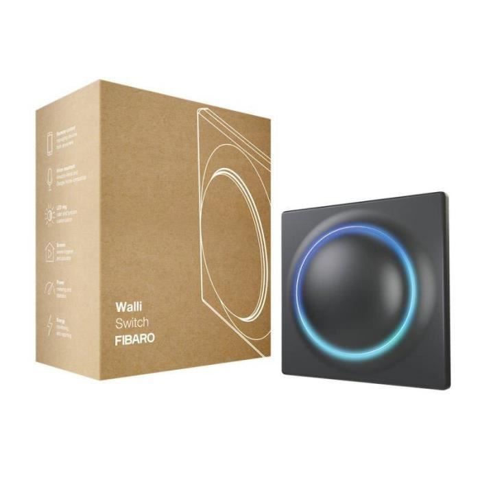 Interrupteur intelligent - FIBARO - FGWDSEU-221-8 - Z-Wave+ - Anthracite - Contrôle charges indépendantes