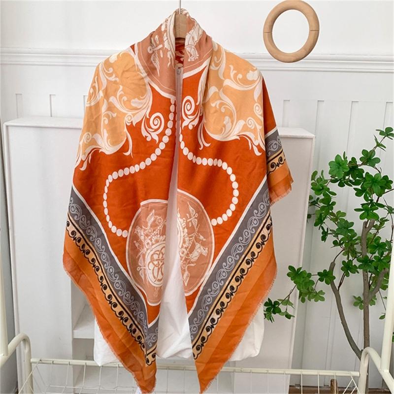 Soft Polyester Neck Scarf Multiuse Print Shawl Wrap Styling Scarf For Women and Girl Outdoor Beach Vacation Office