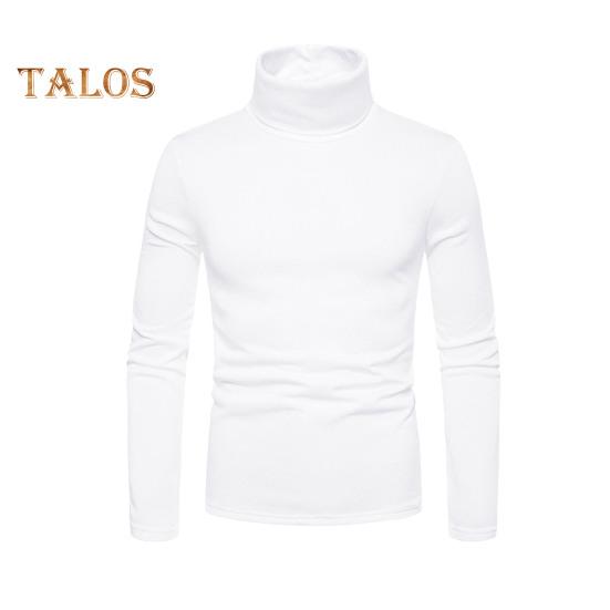 Spring Autumn Men Fitness Top Slim Fit High Collar Stretchy Long Sleeves Solid Color Pullover Fitness Sport Top Winter Bottoming Clothes