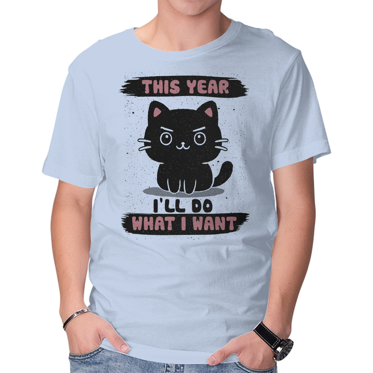 Unisex Crew Neck T-Shirt This Year I’ll Do What I Want Graphic Short Sleeve Casual Tee XS