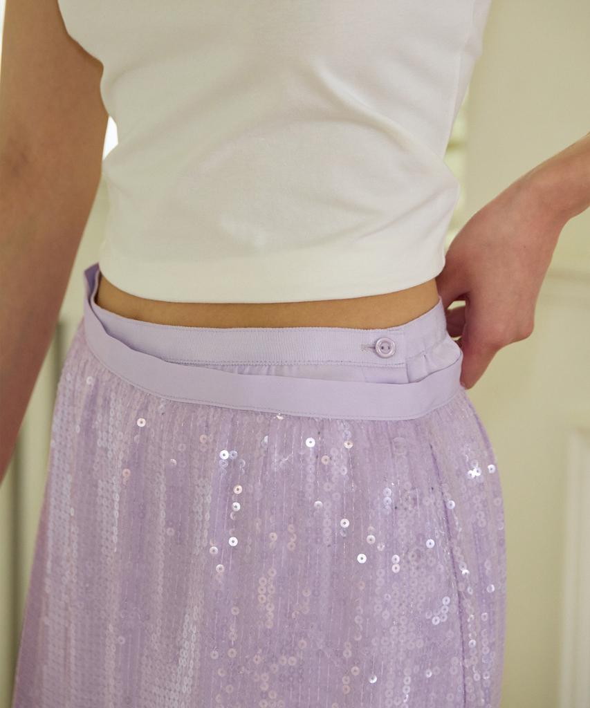 Salon De Yon Spangled Layered Skirt Set_ Purple