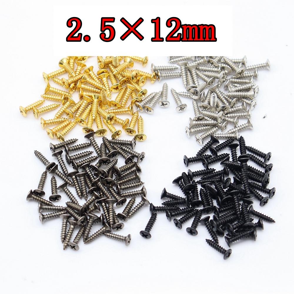 50Pcs Electric Guitar Panel Screw Guitar Socket Iron Core Cover Guard Plate Installation Fix 6 Coloering Screw 6