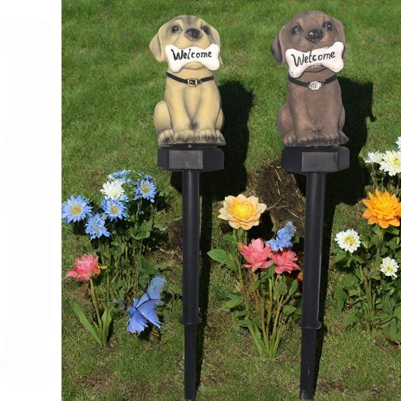 Solar floor plug resin lawn light Atmospheric decorative floor plug light New puppy lawn light Garden courtyard