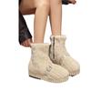 Fashion hairy side zipper thick-soled snow boots winter warm velvet belt buckle casual short boots tide