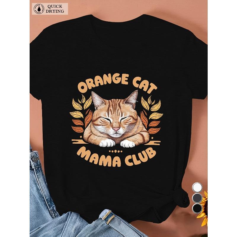 Orange Cat Mama Club women s comfit t-shirt 3XL чёрный